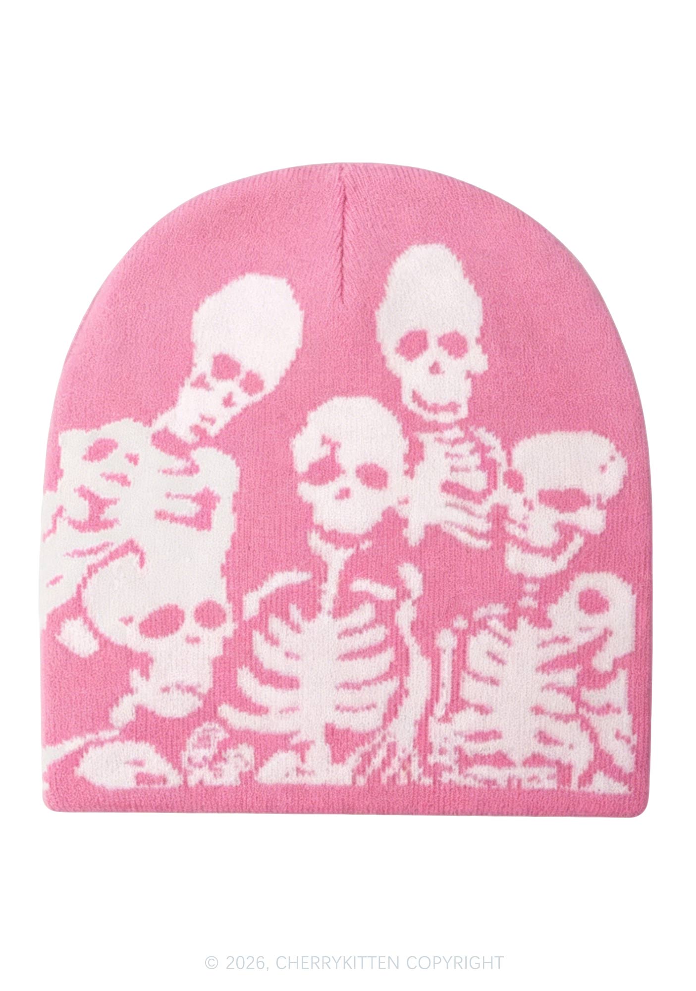 Retro Skull Y2K Knitted Hat Cherrykitten