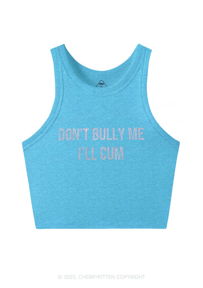 Rhinestone Dont Bully Me Y2K Crop Tank Top Cherrykitten