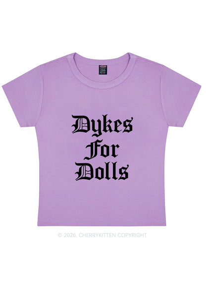 Dykes For Dolls Pride Y2K Baby Tee Cherrykitten