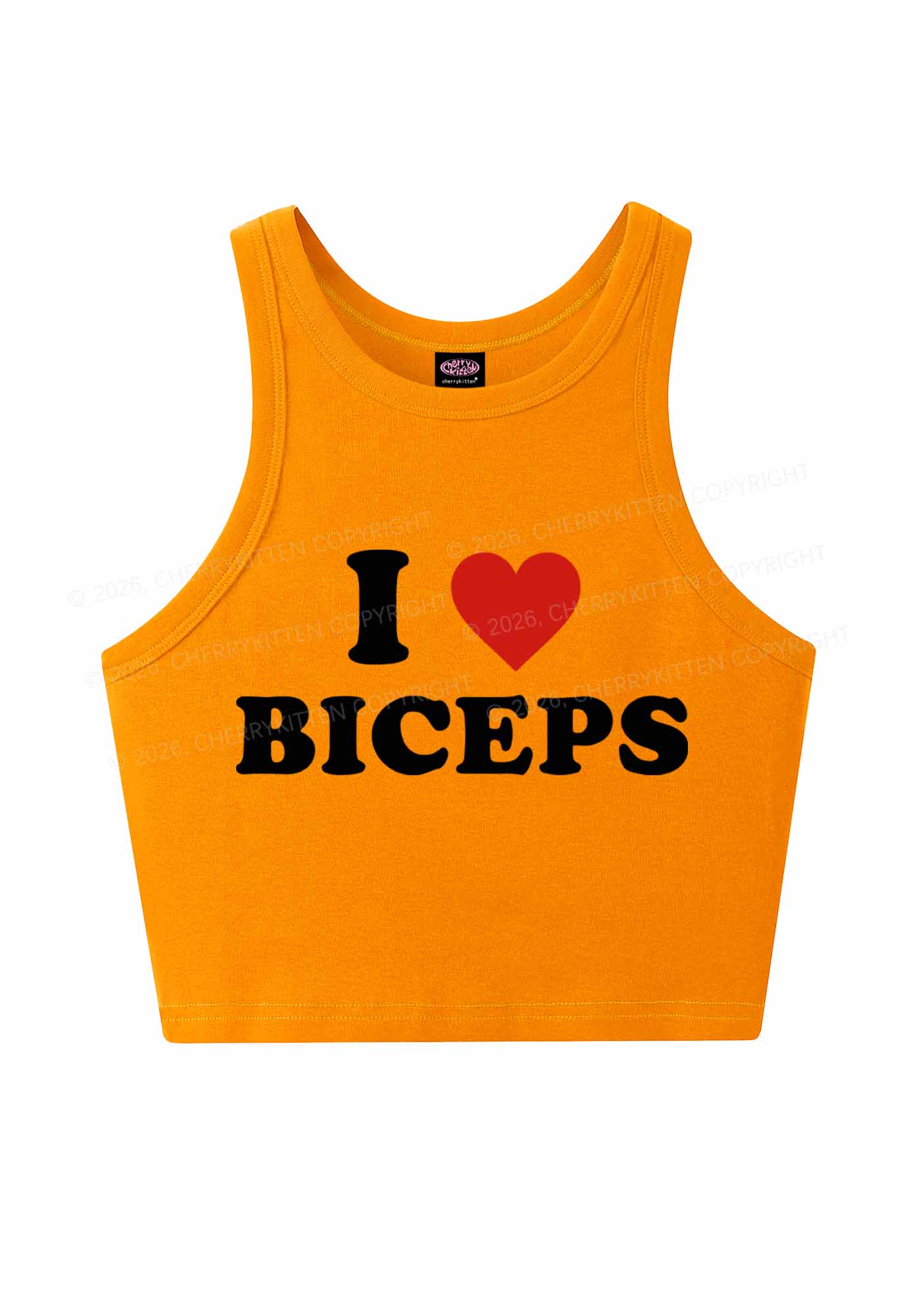I Love Biceps Y2K Crop Tank Top Cherrykitten