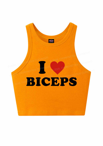 I Love Biceps Y2K Crop Tank Top Cherrykitten