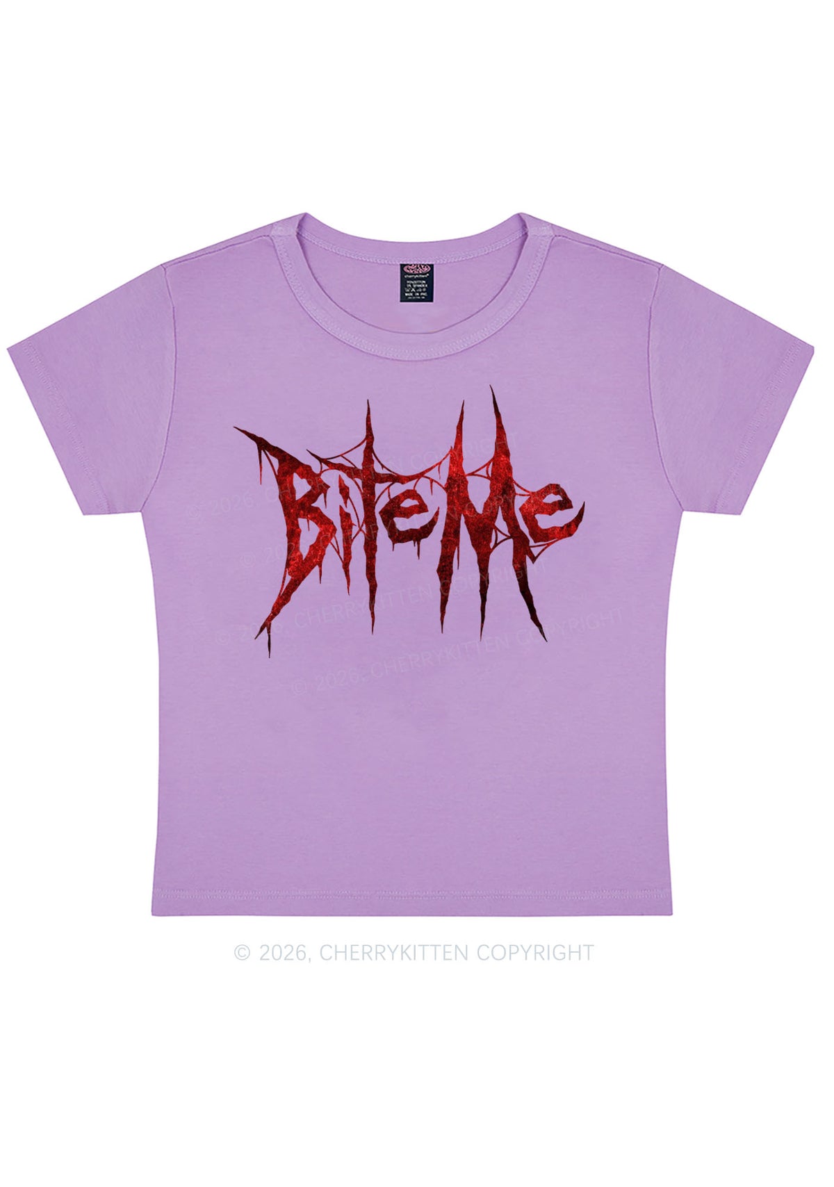 Halloween Bite Me Y2K Baby Tee Cherrykitten