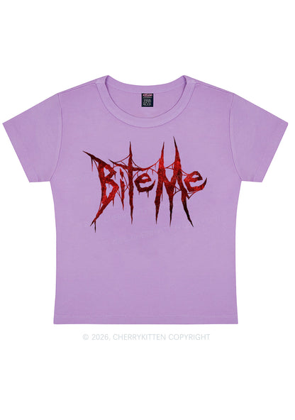 Halloween Bite Me Y2K Baby Tee Cherrykitten