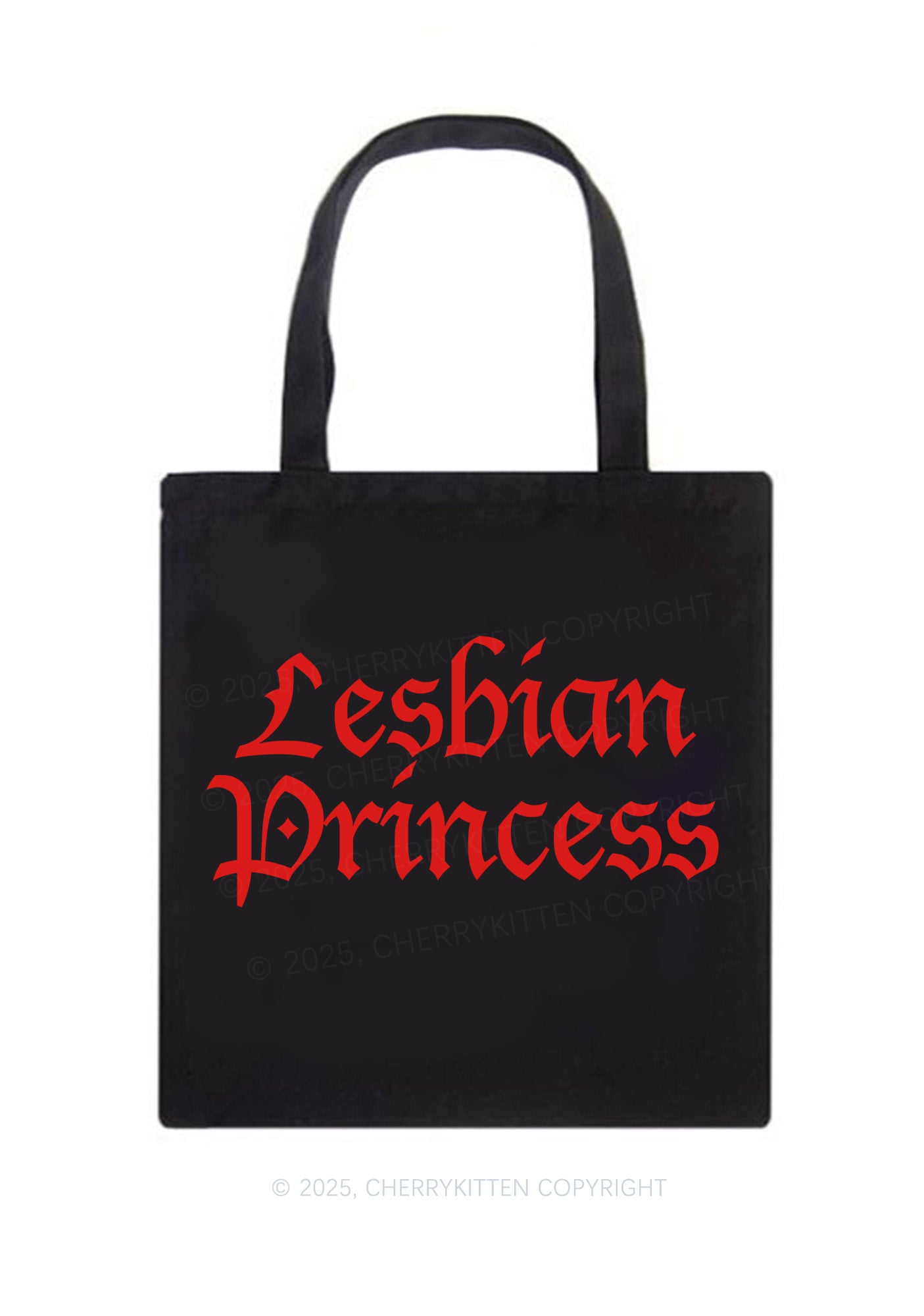 Lesbian Princess Pride Y2K Canvas Tote Bag Cherrykitten