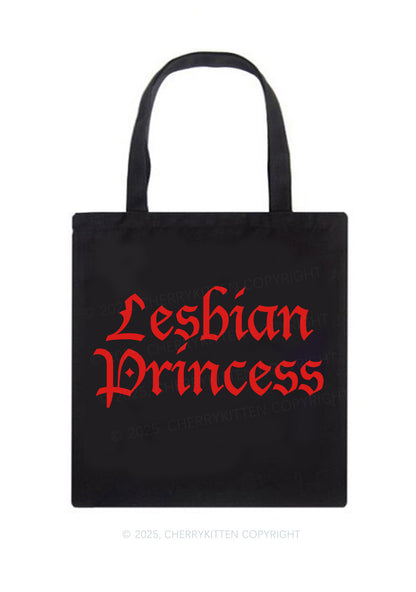 Lesbian Princess Pride Y2K Canvas Tote Bag Cherrykitten
