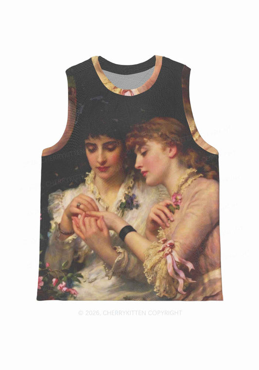 Vintage Victorian Women Art Pride Y2K Mesh Muscle Tank Cherrykitten