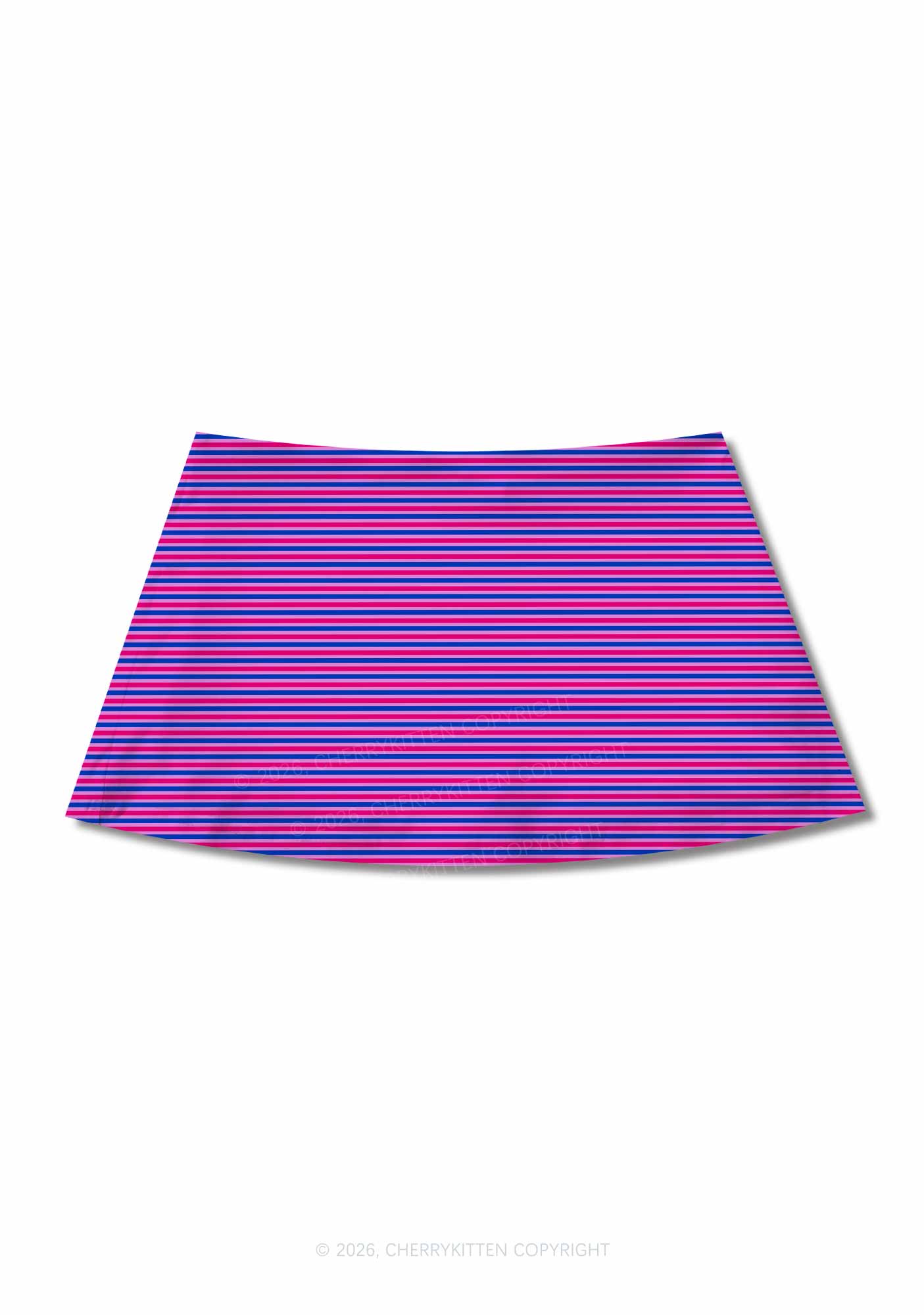 Bisexual Stripes Pride Y2K Print Mini Skirt Cherrykitten