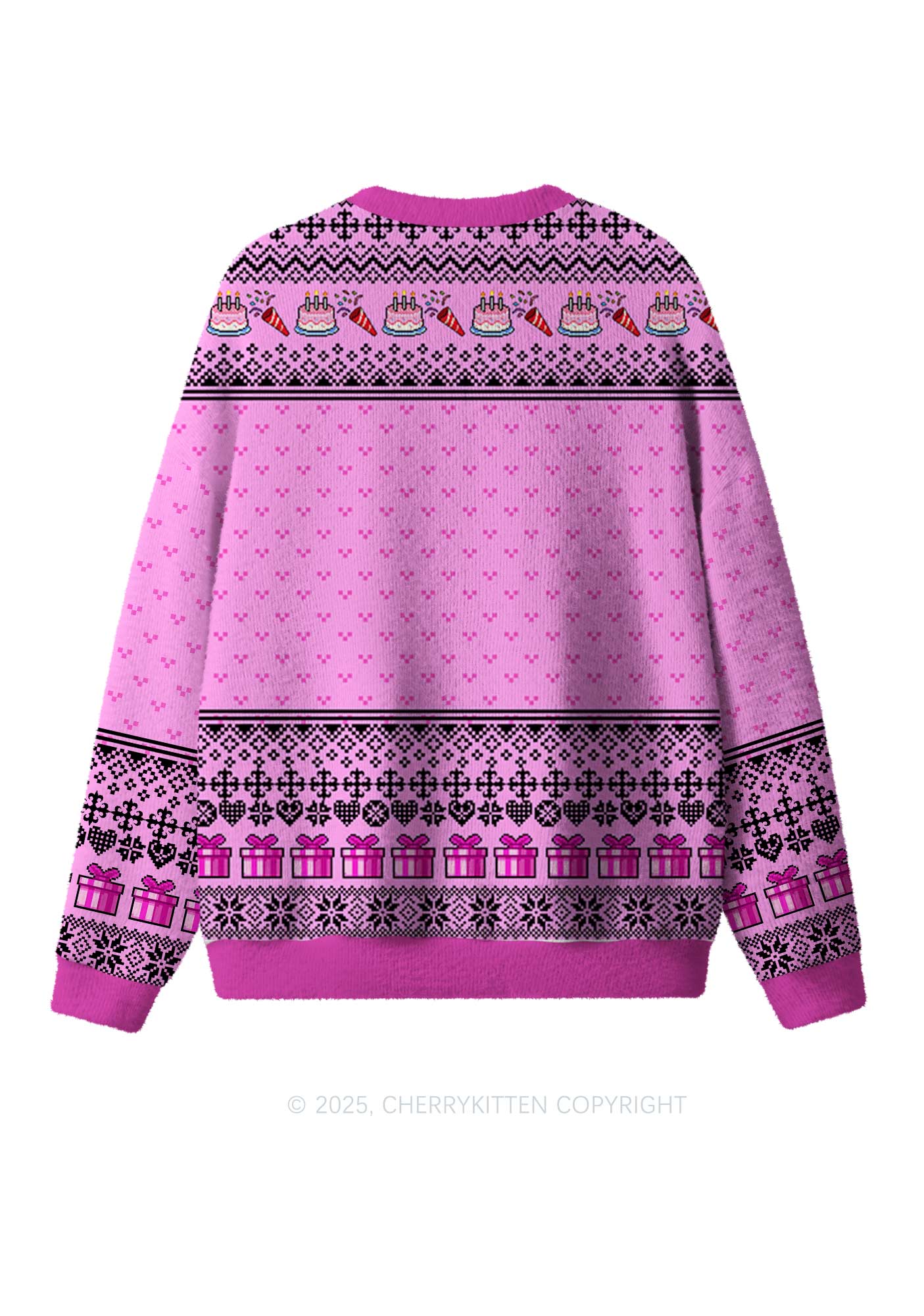 Jesus Birthday Y2K Christmas Knit Sweatshirt Cherrykitten