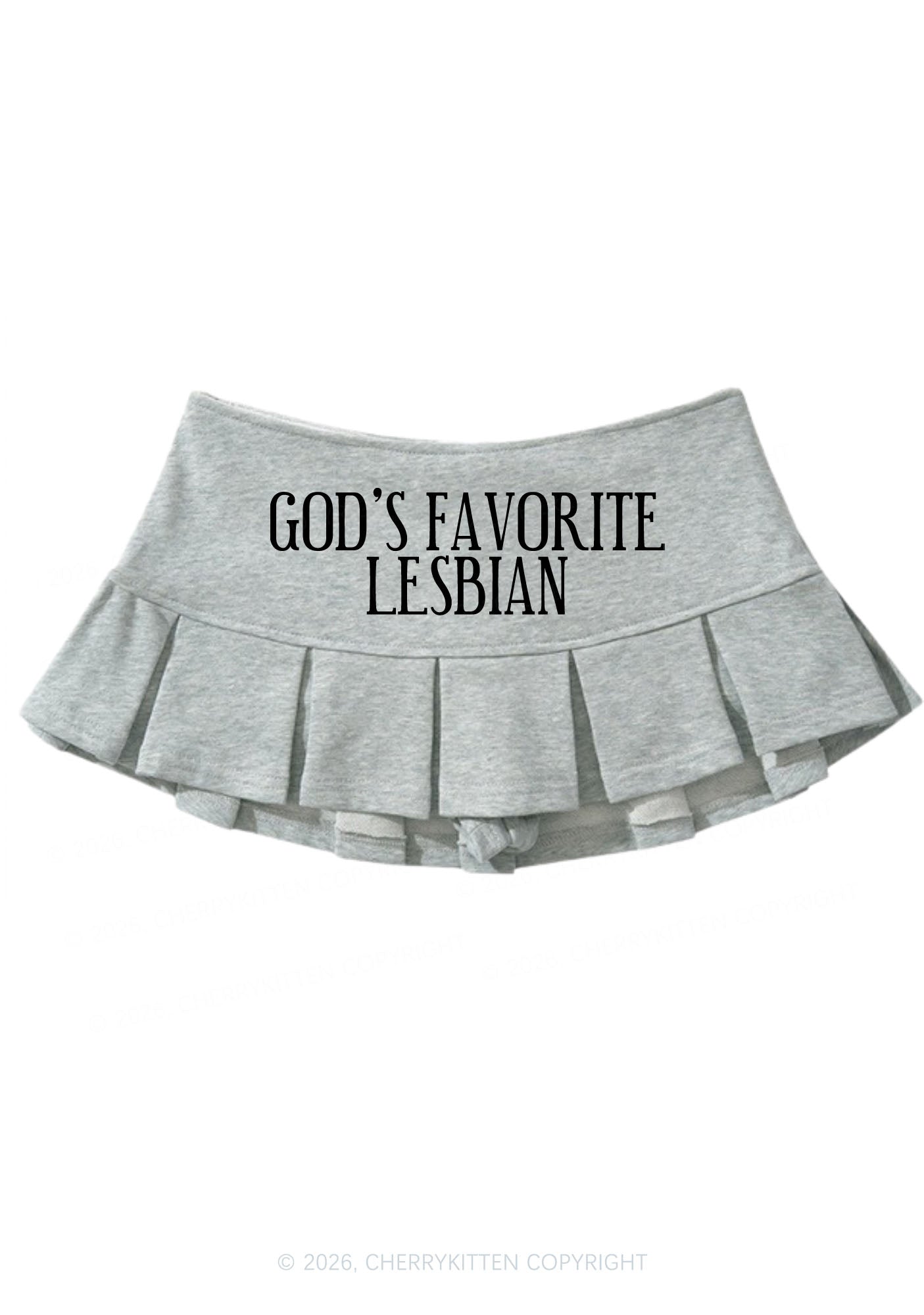 Gods Favorite Lesbian Pride Y2K Mini Pleated Skirts Cherrykitten