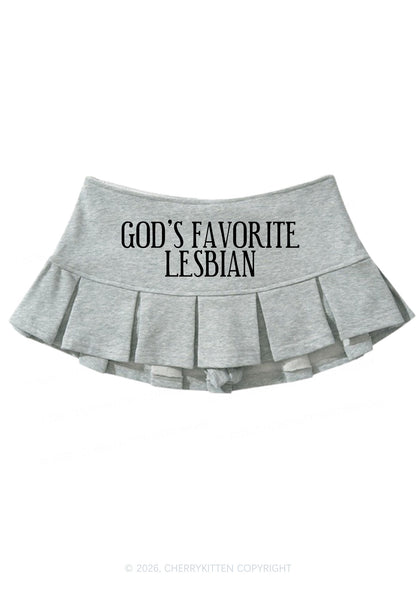 Gods Favorite Lesbian Pride Y2K Mini Pleated Skirts Cherrykitten