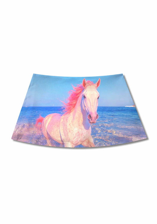 Blue Fag Princess Horse Pride Y2K Print Mini Skirt Cherrykitten