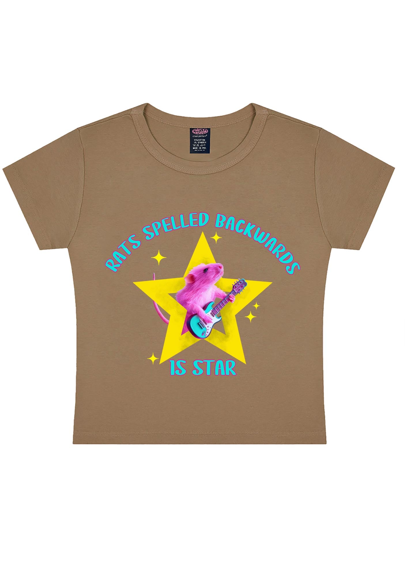 Rats Spelled Backwards Is Star Y2K Baby Tee Cherrykitten