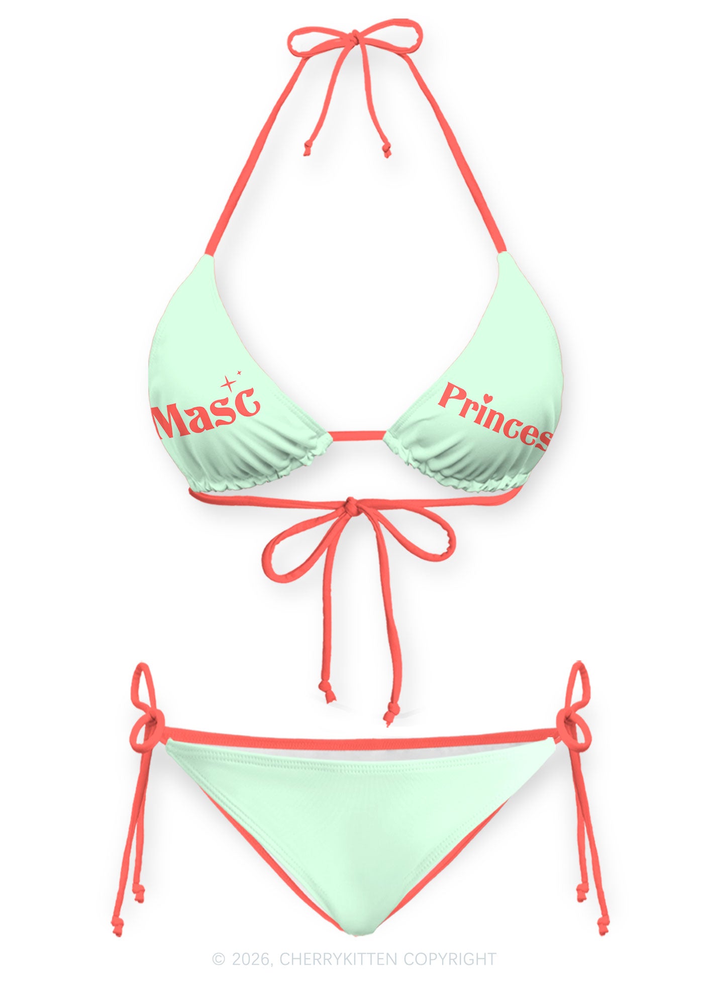 Masc Princess Pride Y2K Print Bikini Set Cherrykitten