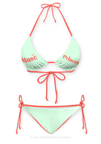 Masc Princess Pride Y2K Print Bikini Set Cherrykitten