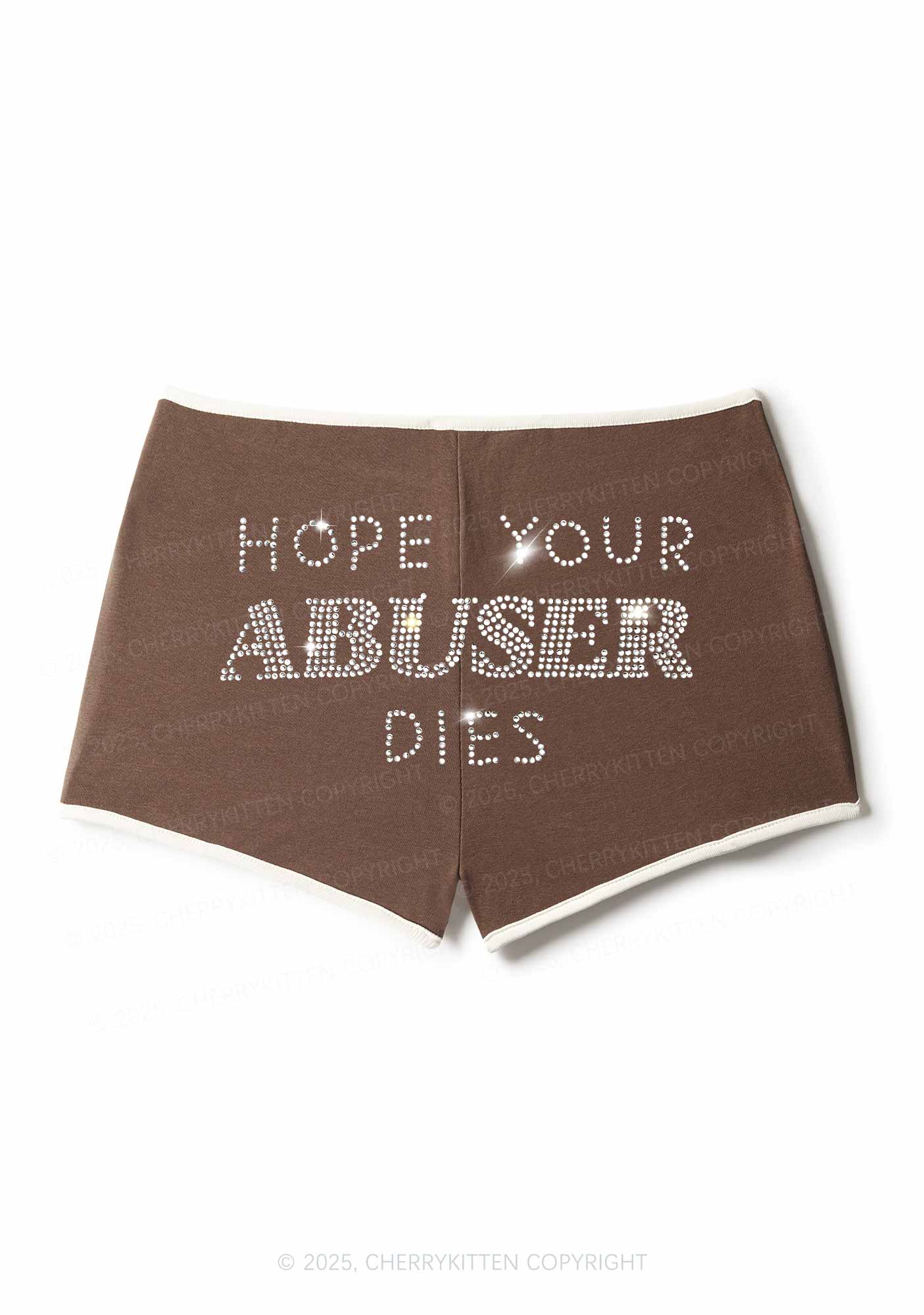 Rhinestone Abuser Dies Y2K Booty Shorts Cherrykitten