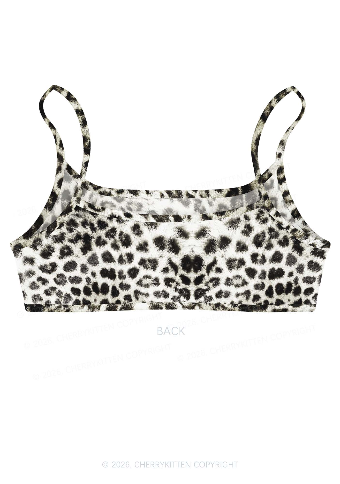 Wild Leopard Y2K Print Super Crop Cami Cherrykitten