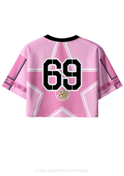 Lesbians Eat What Cat Pride Y2K Crop Sport Jersey Shirts Cherrykitten