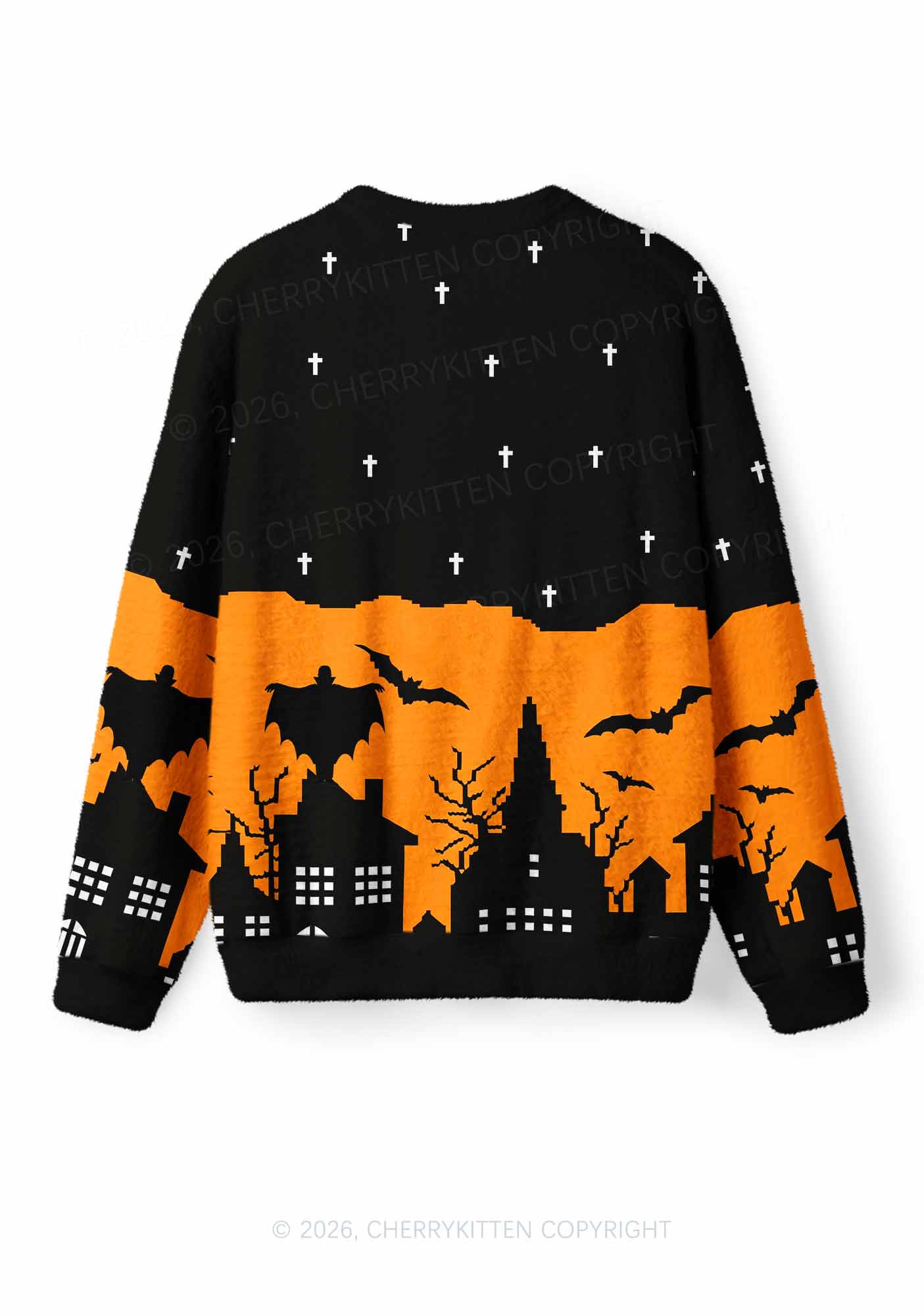 Halloween I Want To Be A Vampire Y2K Christmas Knit Sweatshirt Cherrykitten