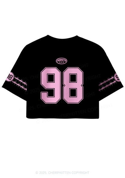 Custom Pink Lesbian Princess Pride Y2K Crop Sport Jersey Shirts Cherrykitten