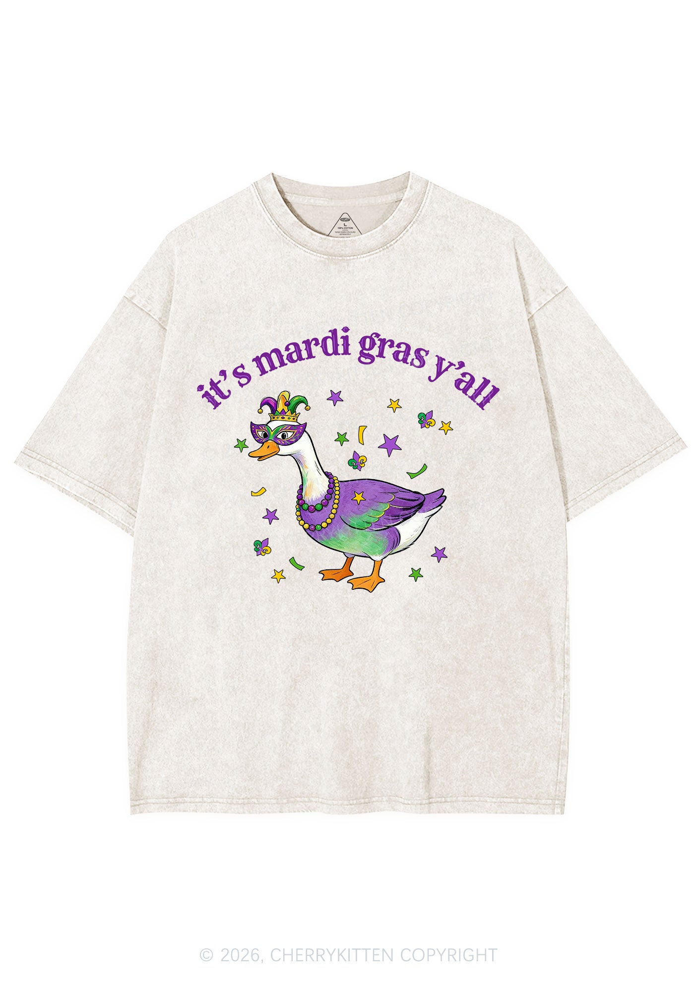 Its Mardi Gras Yall Y2K Shirts Washed Tee Cherrykitten