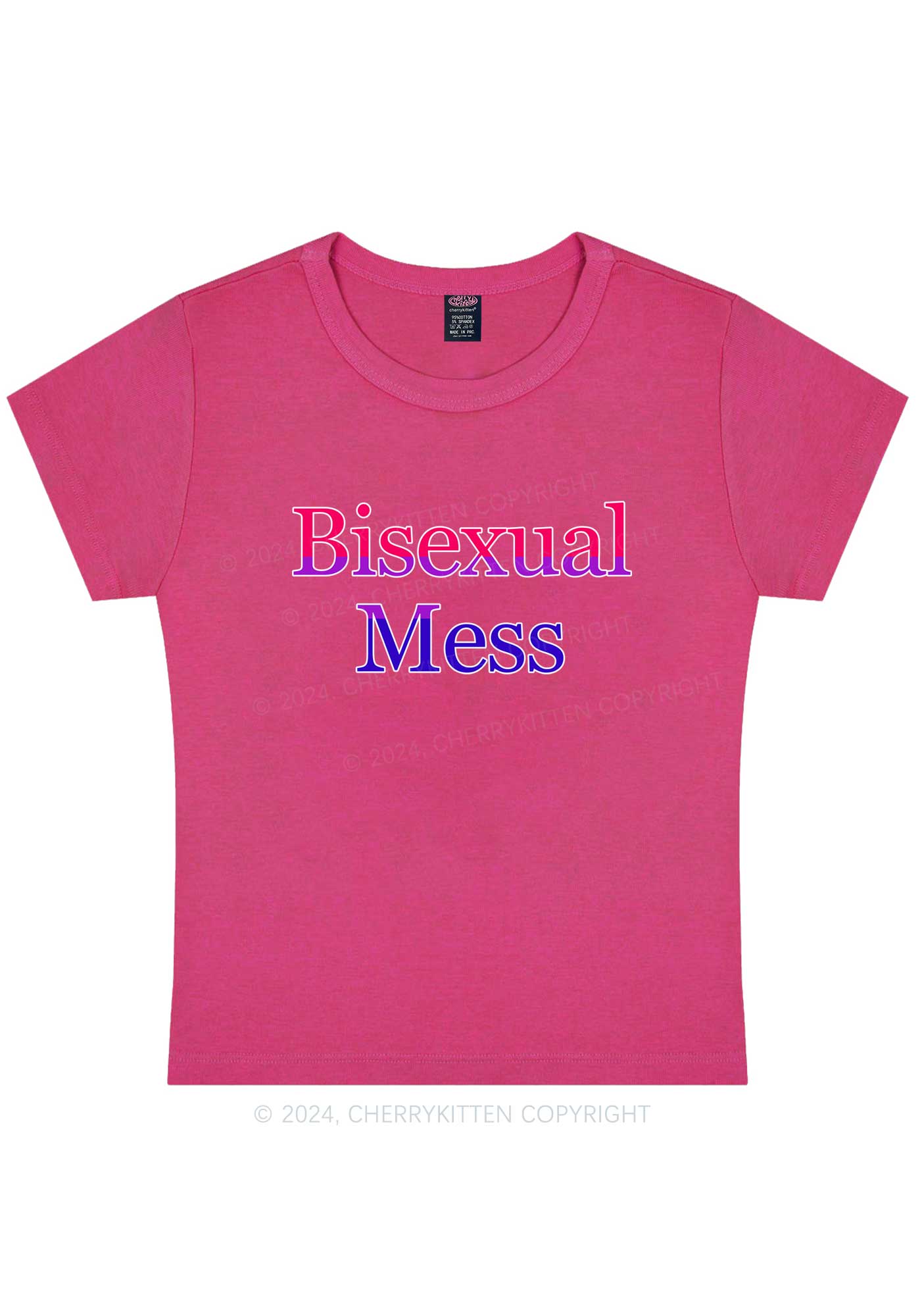 Curvy Bisexual Mess Y2K Baby Tee Cherrykitten