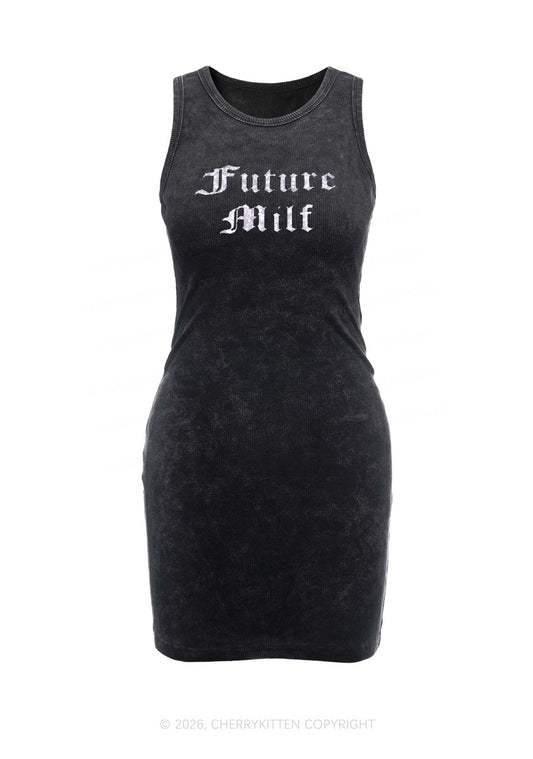 Glitter Future Mxxf Y2K Washed Tank Dress Cherrykitten