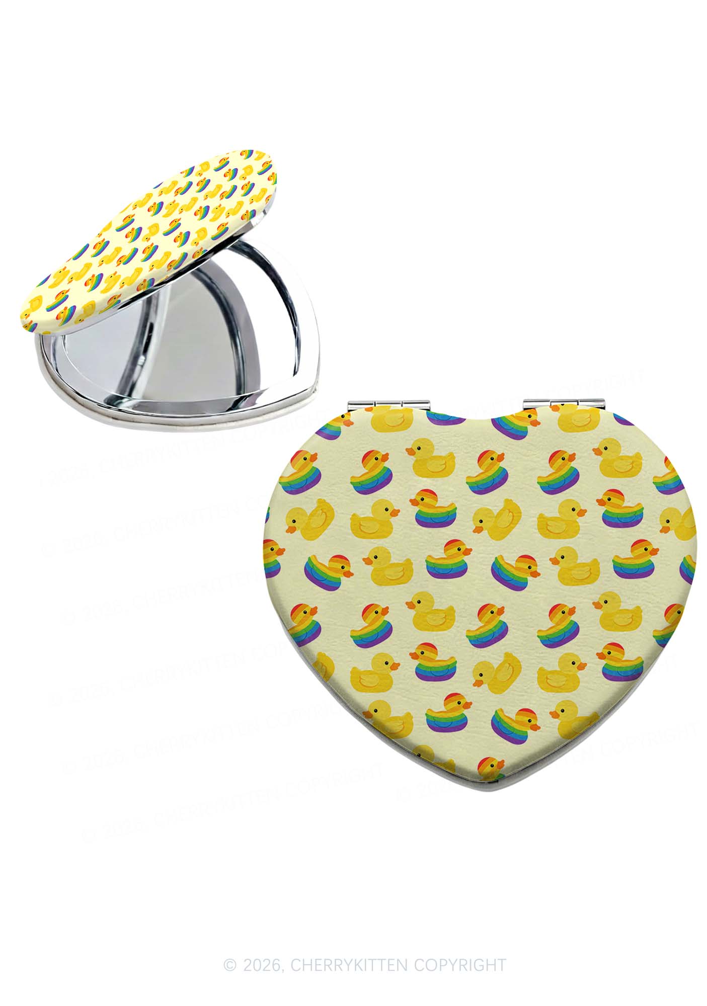Rainbow Ducks Pride Y2K Folding Makeup Mirror Cherrykitten
