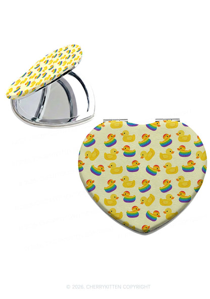 Rainbow Ducks Pride Y2K Folding Makeup Mirror Cherrykitten