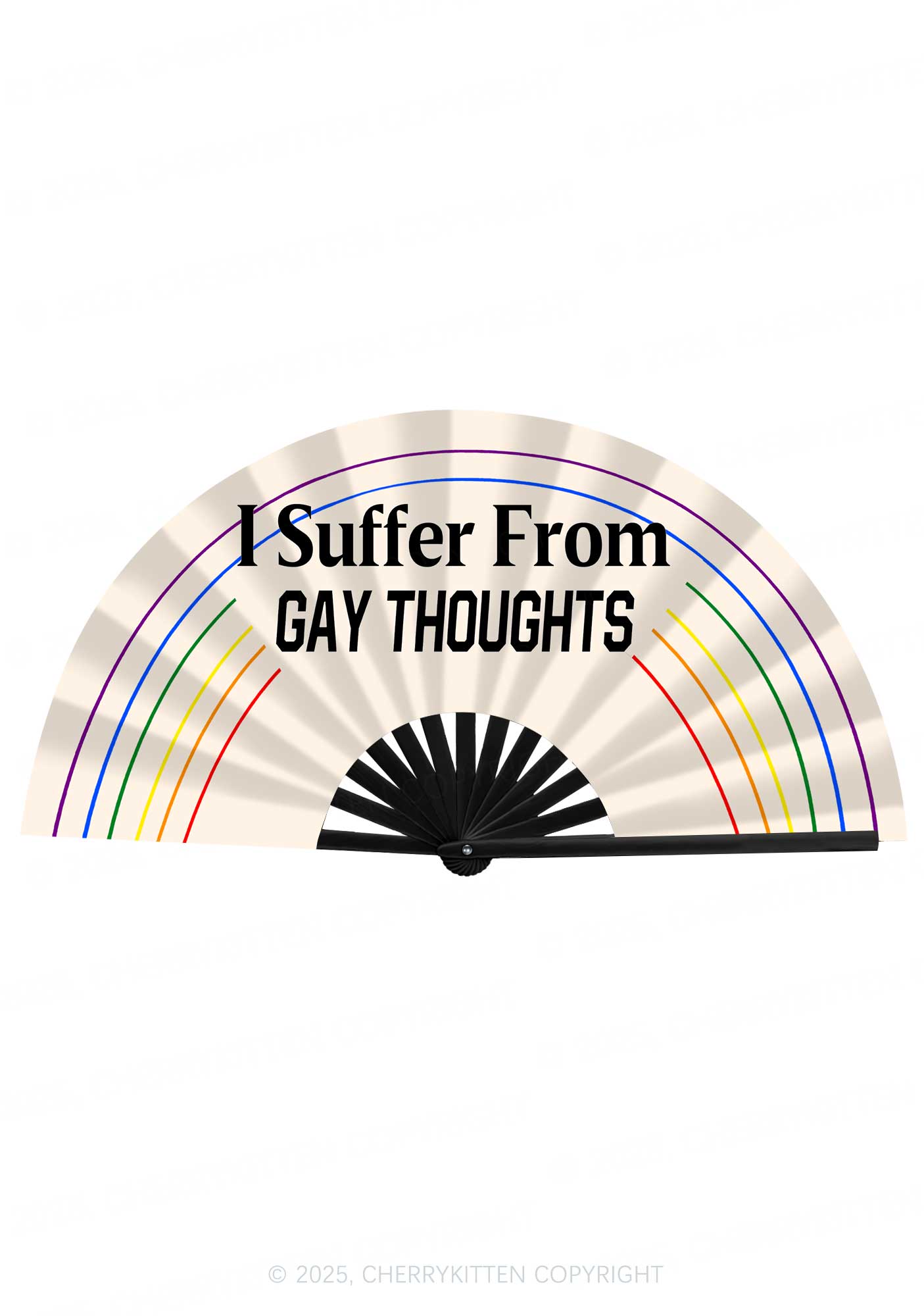 I Suffer From Gay Thoughts Pride Y2K Rave Hand Fan Cherrykitten