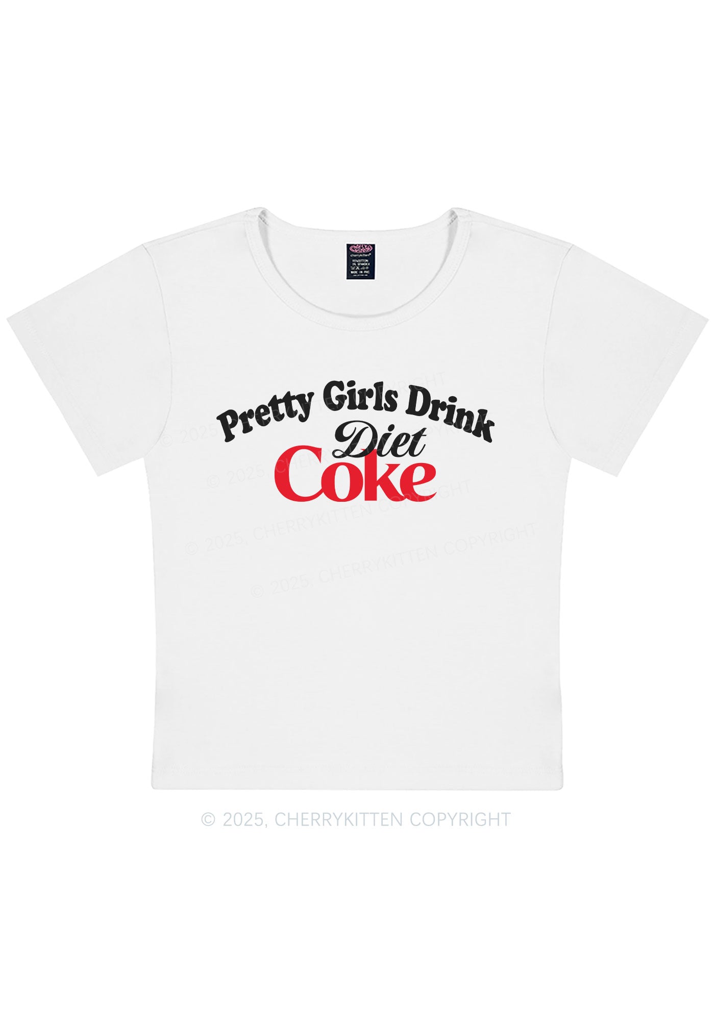 Curvy Pretty Girls Drink Diet Y2K Baby Tee Cherrykitten