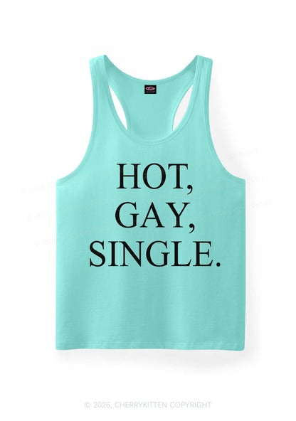 Hot Gay Single Pride Y2K Men Racerback Tank Top Cherrykitten