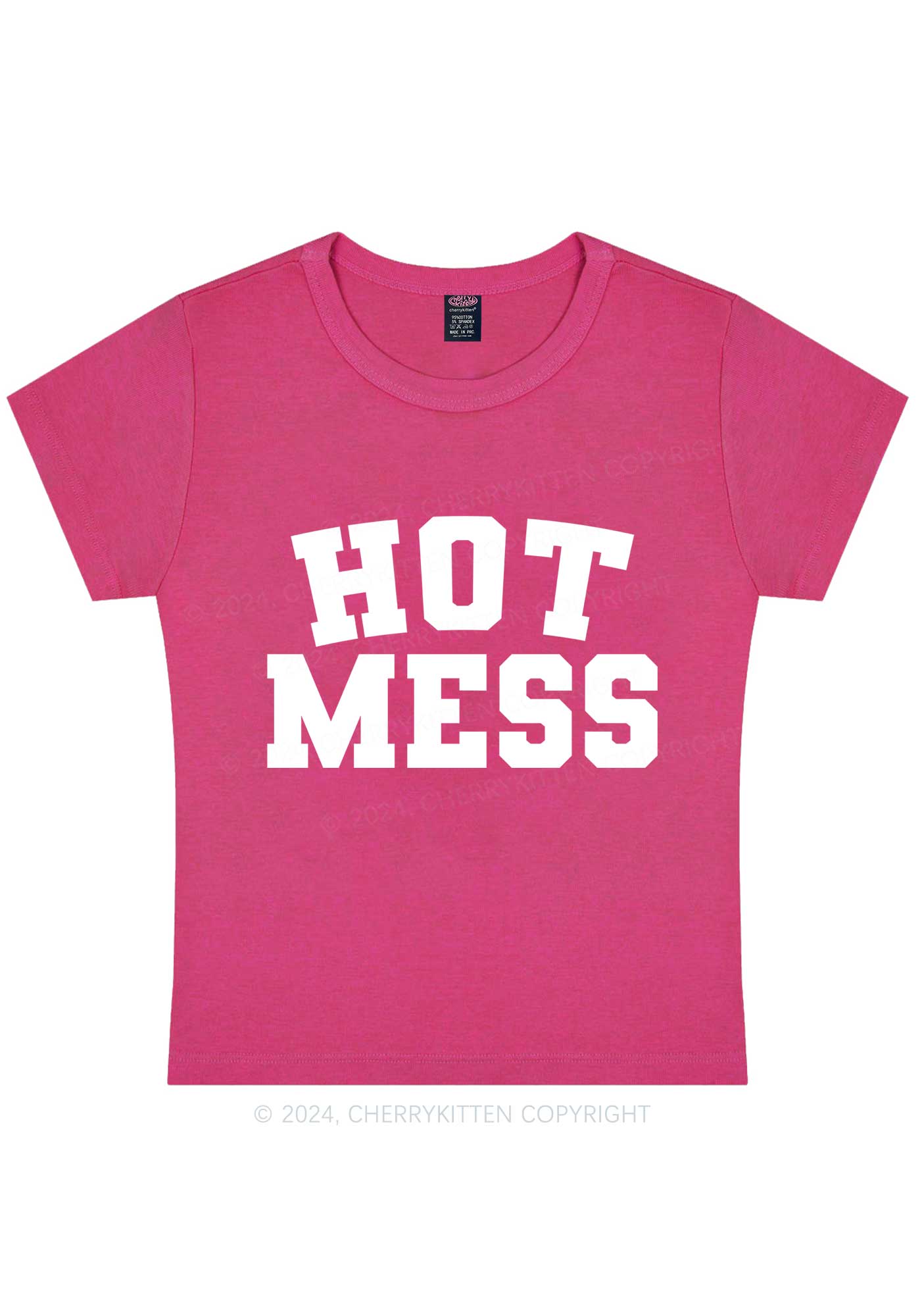 Hot Mess Y2K Baby Tee Cherrykitten