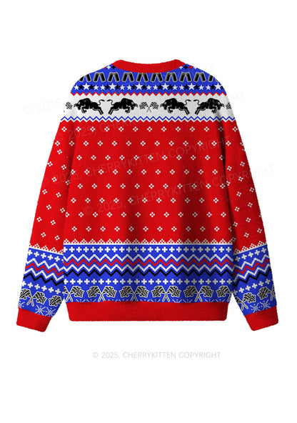 Pretty Girls Drink Redbull Y2K Christmas Knit Sweatshirt Cherrykitten