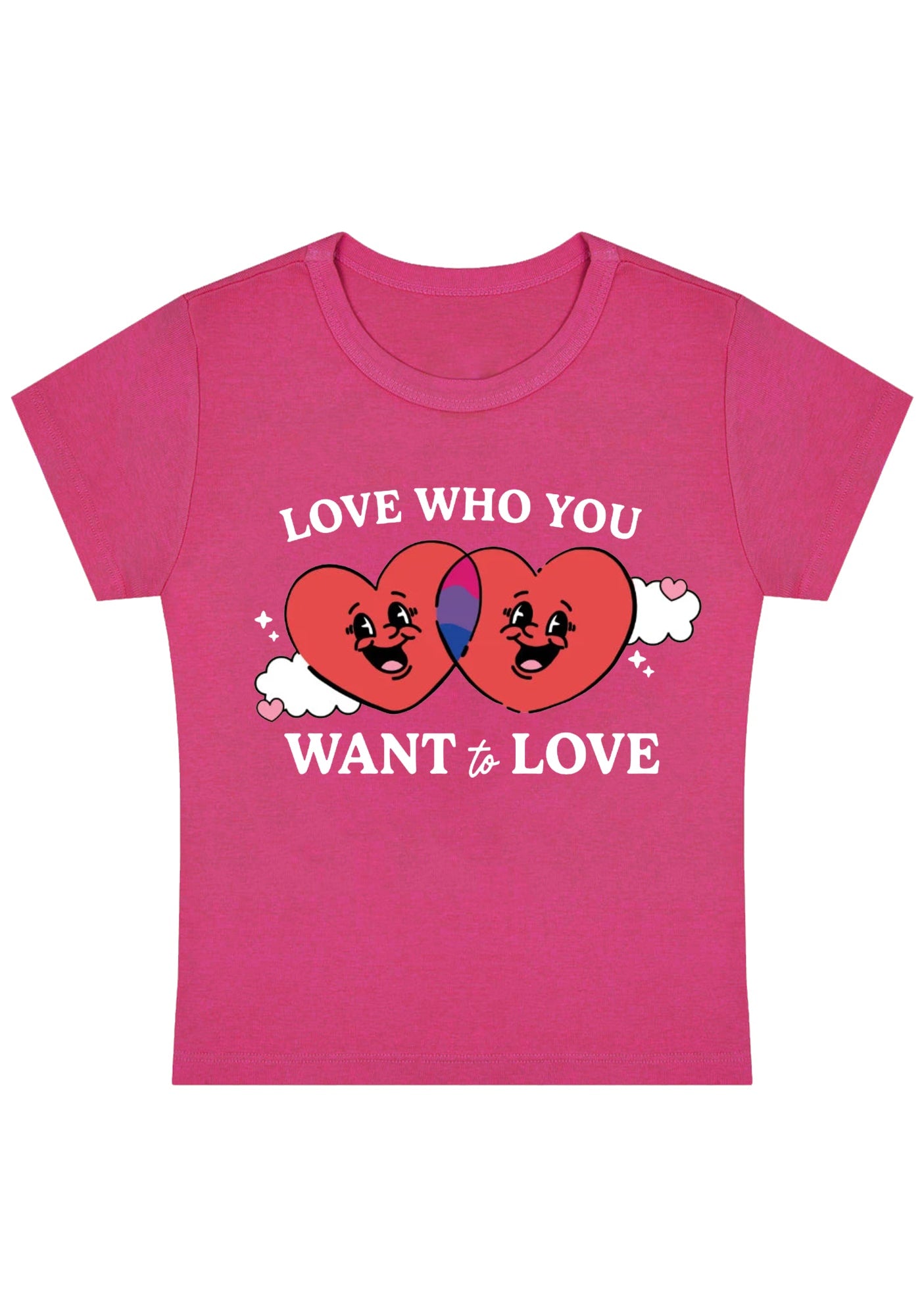 Love Who You Want To Love Six Flags Y2K Baby Tee