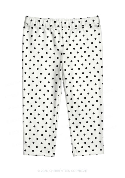 Black Dots On White Y2K Print Capri Pants Cherrykitten
