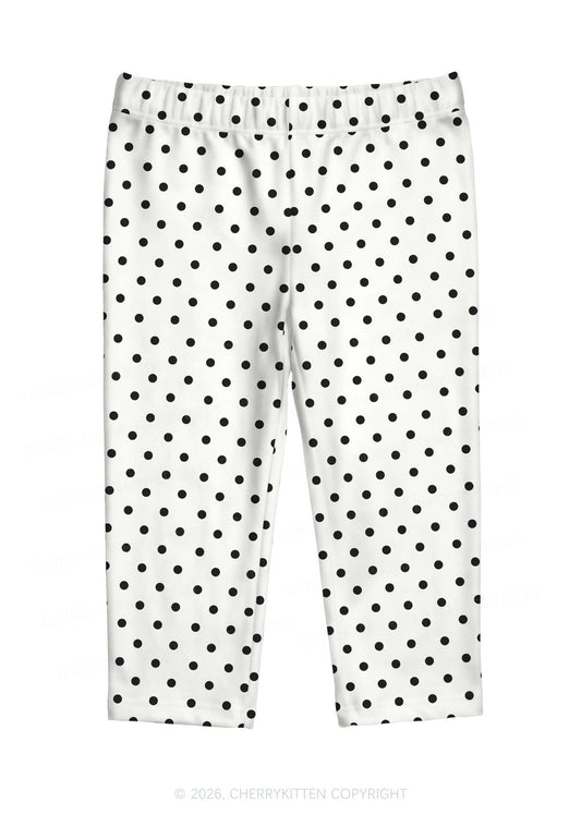 Black Dots On White Y2K Print Capri Pants Cherrykitten