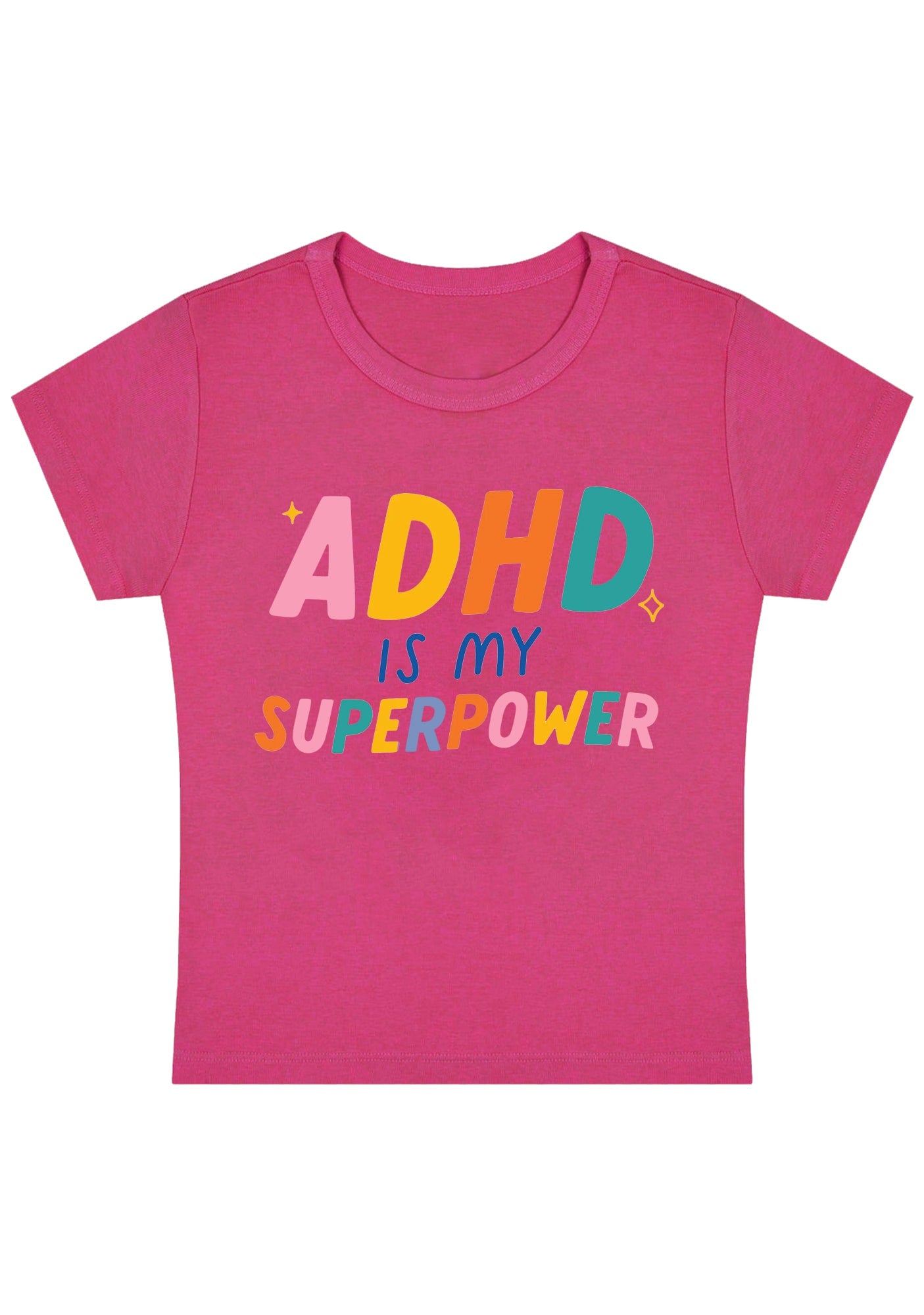 ADHD Is My Superpower Y2K Baby Tee