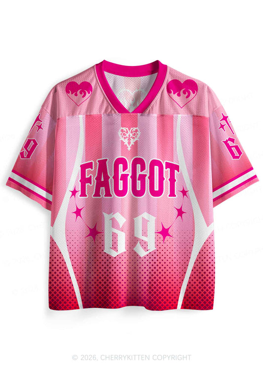 Pink Faggot Heart Pride Y2K Sport Jersey Shirts Cherrykitten