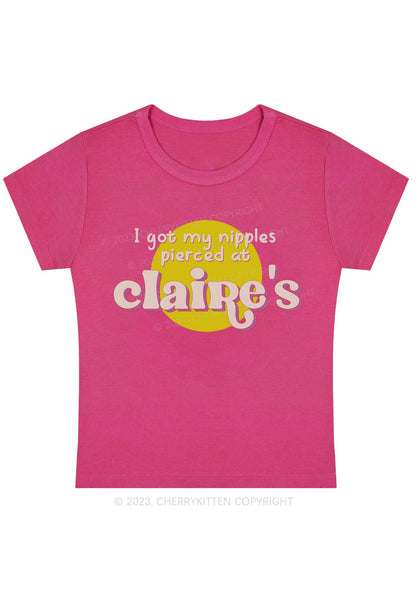 I Got Pierced At Claire's Y2K Baby Tee Cherrykitten