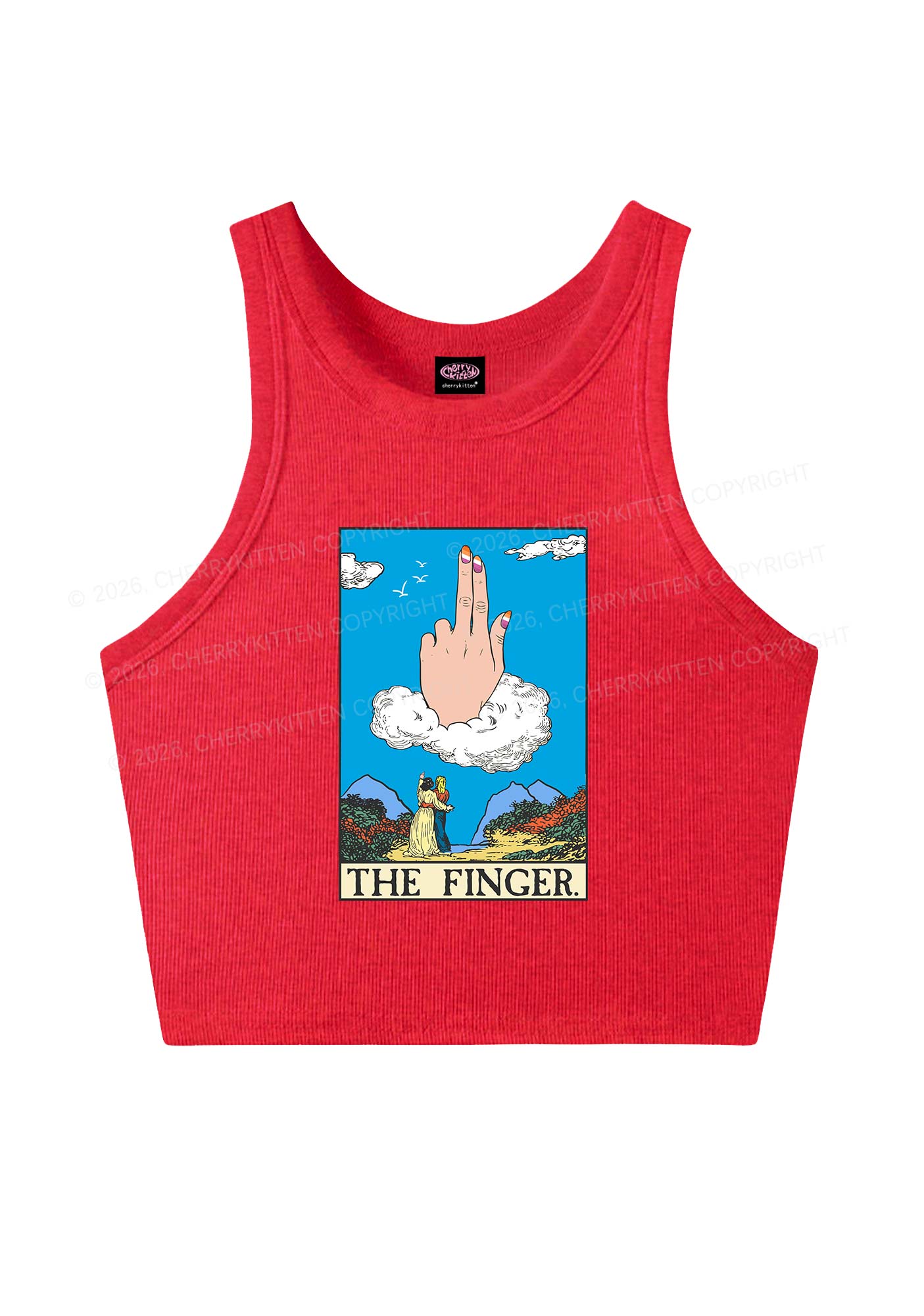 The Lesbians Finger Pride Y2K Crop Tank Top Cherrykitten