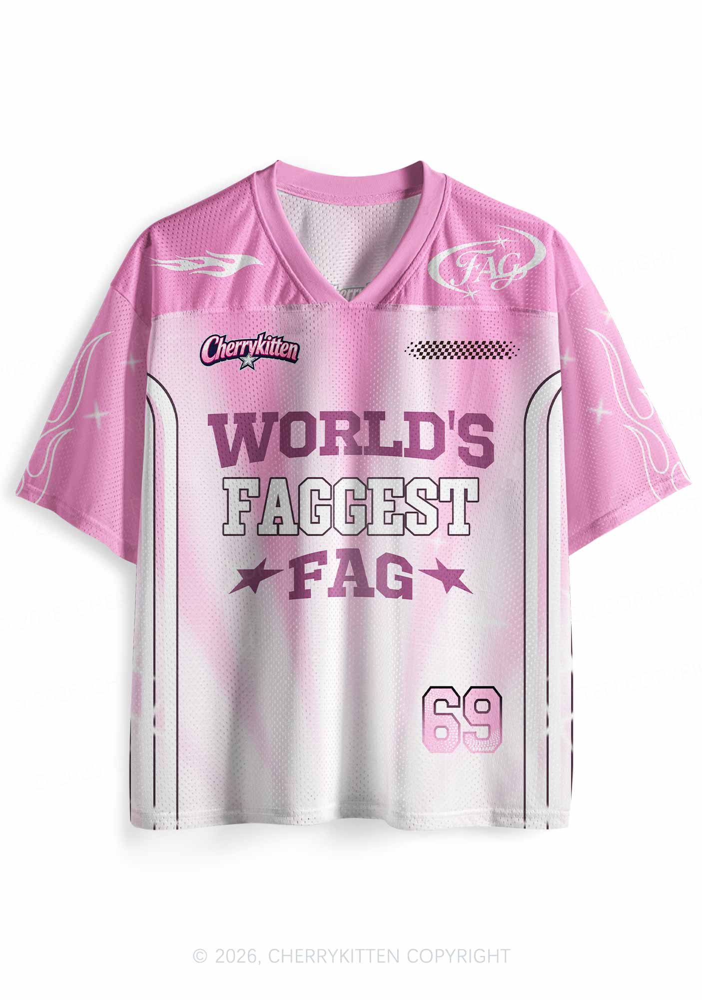 Worlds Faggest Fag Pride Y2K Sport Jersey Shirts Cherrykitten
