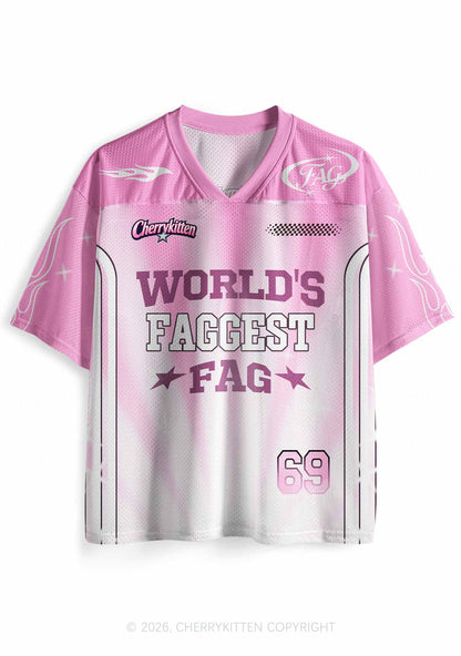 Worlds Faggest Fag Pride Y2K Sport Jersey Shirts Cherrykitten