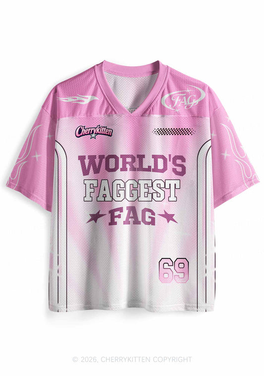 Worlds Faggest Fag Pride Y2K Sport Jersey Shirts Cherrykitten