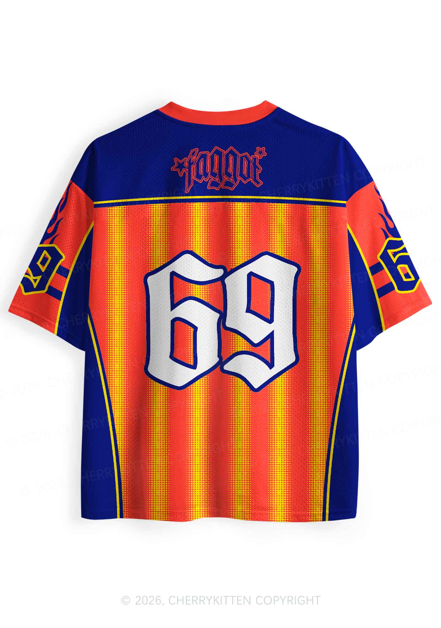 Faggot Orange Yellow Stripes Pride Y2K Sport Jersey Shirts Cherrykitten