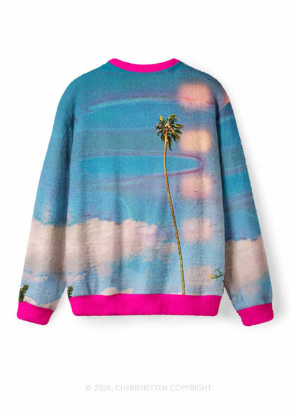 Cxxt Sun Cxxt Moon Y2K Knit Sweatshirt Cherrykitten