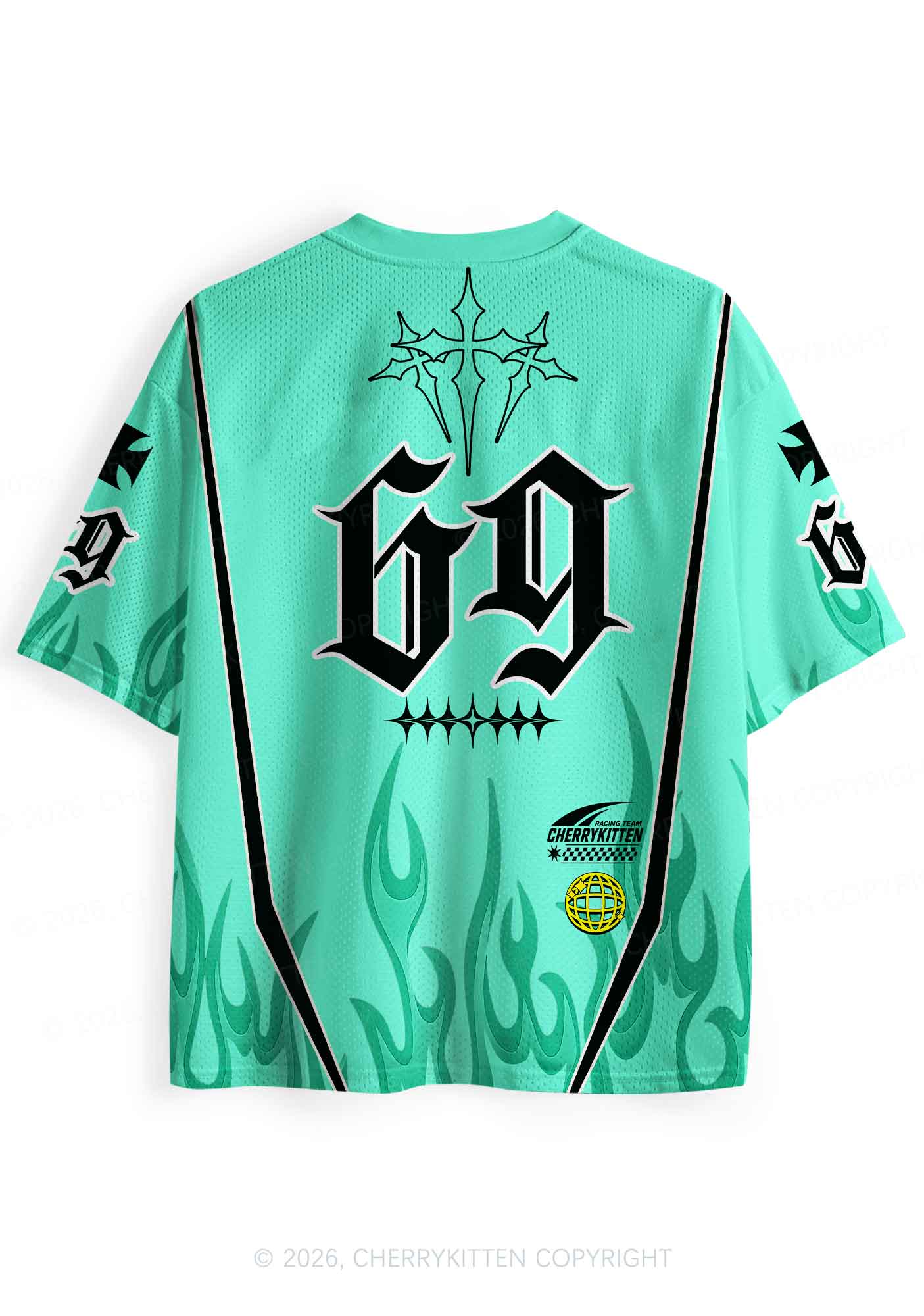 Mint Green Gothic Faggot Pride Y2K Sport Jersey Shirts Cherrykitten