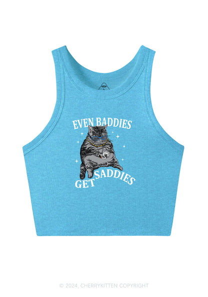 Even Baddies Get Saddies Y2K Crop Tank Top Cherrykitten