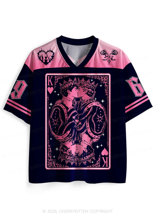 Pink Black Gay King Pride Y2K Sport Jersey Shirts Cherrykitten