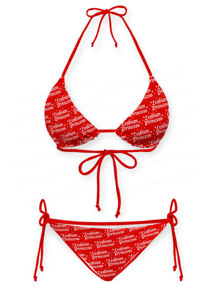 Lesbian Princess Pride Y2K Print Bikini Set Cherrykitten