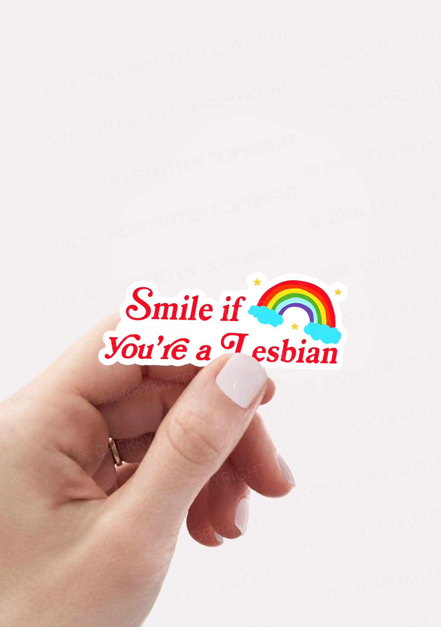 Smile If You Are Lesbian Pride 1pc Y2K Sticker Cherrykitten
